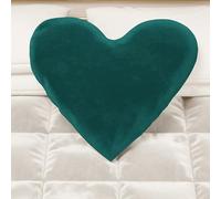 PETTI Artigiani Italiani - Cuscini Arredo in Velluto con Imbottitura, Cuscino per Camera da Letto, Divano Salotto, con Federa a Sacco, Cuore Ottanio - Diametro 50 cm
