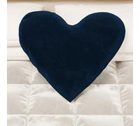 PETTI Artigiani Italiani - Cuscini Arredo in Velluto con Imbottitura, Cuscino per Camera da Letto, Divano Salotto, con Federa a Sacco, Cuore Blu Scuro - Diametro 50 cm