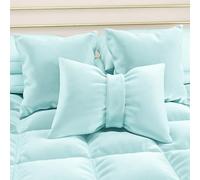 PETTI Artigiani Italiani - Cuscini Divano in Velluto con Imbottitura, Copricuscini Camera da Letto, Cuscini Arredo con Cerniera Invisibile, Cuscini Velluto Celeste Fiocco 1 Pezzo - 50x40 cm