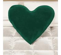 PETTI Artigiani Italiani - Cuscini Arredo in Velluto con Imbottitura, Cuscino per Camera da Letto, Divano Salotto, con Federa a Sacco, Cuore Smeraldo - Diametro 50 cm