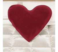 PETTI Artigiani Italiani - Cuscini Arredo in Velluto con Imbottitura, Cuscino per Camera da Letto, Divano Salotto, con Federa a Sacco, Cuore Bordeaux - Diametro 50 cm