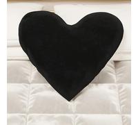 PETTI Artigiani Italiani - Cuscini Arredo in Velluto con Imbottitura, Cuscino per Camera da Letto, Divano Salotto, con Federa a Sacco, Cuore Nero - Diametro 50 cm
