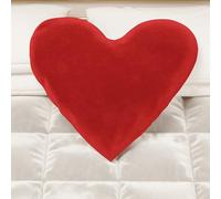 PETTI Artigiani Italiani - Cuscini Arredo in Velluto con Imbottitura, Cuscino per Camera da Letto, Divano Salotto, con Federa a Sacco, Cuore Rosso - Diametro 50 cm