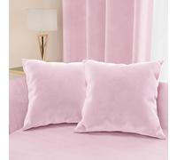 PETTI Artigiani Italiani - 2 Cuscini Divano in Velluto con Imbottitura, Copricuscini Camera da Letto, Cuscini Arredo con Cerniera Invisibile, Cuscini Velluto Rosa 2 Pezzi - 40x40 cm