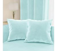 PETTI Artigiani Italiani - 2 Cuscini Divano in Velluto con Imbottitura, Copricuscini Camera da Letto, Cuscini Arredo con Cerniera Invisibile, Cuscini Velluto Celeste 2 Pezzi - 40x40 cm