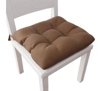 PETTI Artigiani Italiani - Cuscini per Sedia Cucina, Set 6 Cuscini per Sedie Cucina, Coprisedie Cucina in Cotone con Laccetti, Marrone, 100% Made in Italy