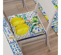 PETTI Artigiani Italiani - Cuscini per Sedia Cucina 4 Punti Set da 6 Pezzi, Copricuscini Sedia in Microfibra con Laccetti, 100% Made in Italy Resistente agli strappi|Resistente all'usura