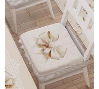 PETTI Artigiani Italiani - Cuscini per Sedia Cucina con Elastico da 2 Pezzi, Copricuscini in Microfibra, Coprisedia con Molla Disegno Fiocco Beige 100% Made in Italy