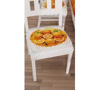 PETTI Artigiani Italiani - Cuscini per Sedia Cucina con Elastico da 2 Pezzi, Copricuscini in Microfibra, Coprisedia con Molla Disegno Arance, 100% Made in Italy