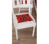 PETTI Artigiani Italiani - Cuscini per Sedia Cucina con Elastico da 2 Pezzi, Copricuscini in Microfibra, Coprisedia con Molla Disegno Ciliegie, 100% Made in Italy