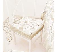 PETTI Artigiani Italiani - Cuscini per Sedia Cucina con Elastico da 2 Pezzi, Copricuscini Sedia in Cotone con Elastico 40x40 cm - Set da 2 Disegno Cuori Beige 100% Made in Italy