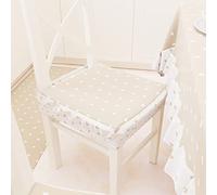 PETTI Artigiani Italiani - Cuscini per Sedia Cucina con Elastico da 2 Pezzi, Copricuscini Sedia in Cotone con Elastico 40x40 cm - Set da 2 Disegno Cuoricini Beige 100% Made in Italy