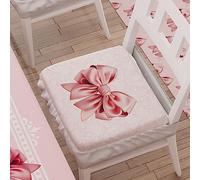 PETTI Artigiani Italiani - Cuscini per Sedia Cucina con Elastico da 2 Pezzi, Copricuscini Sedia in Microfibra con Elastico, Cuscini Coprisedia con Molla Disegno Fiocco Rosa 100% Made in Italy