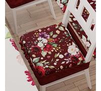 PETTI Artigiani Italiani - Cuscini per Sedia Cucina con Elastico da 6 Pezzi, Copricuscini Sedia in Microfibra con Elastico, Cuscini Coprisedia con Molla Disegno Floreale-07 Bordeaux 100% Made in Italy