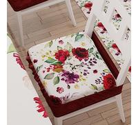 PETTI Artigiani Italiani - Cuscini per Sedia Cucina con Elastico da 6 Pezzi, Copricuscini Sedia in Microfibra con Elastico, Cuscini Coprisedia con Molla Disegno Floreale-07 100% Made in Italy