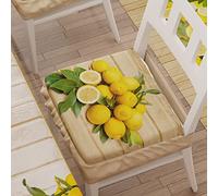 PETTI Artigiani Italiani - Cuscini per Sedia Cucina con Elastico da 6 Pezzi, Copricuscini Sedia in Microfibra con Elastico, Cuscini Coprisedia con Molla Disegno Lemon 100% Made in Italy