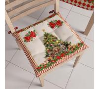 PETTI Artigiani Italiani - Cuscini per Sedia Cucina Natalizi, Cuscini Sedie Natale Set da 6 Pezzi, Cuscini Coprisedie Natalizi in Microfibra con Laccetti, 100% Made in Italy