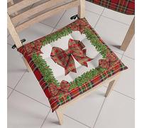 PETTI Artigiani Italiani - Cuscini per Sedia Cucina Natalizi, Cuscini Sedie Natale Set da 6 Pezzi, Cuscini Coprisedie Natalizi in Microfibra con Laccetti, 100% Made in Italy