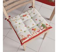 PETTI Artigiani Italiani - Cuscini per Sedia Cucina Natalizi, Cuscini Sedie Natale Set da 6 Pezzi, Cuscini Coprisedie Natalizi in Microfibra con Laccetti, 100% Made in Italy