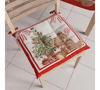 PETTI Artigiani Italiani - Cuscini per Sedia Cucina Natalizi, Cuscini Sedie Natale Set da 6 Pezzi, Cuscini Coprisedie Natalizi in Microfibra con Laccetti, 100% Made in Italy