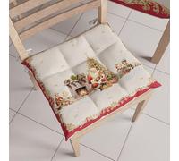 PETTI Artigiani Italiani - Cuscini per Sedia Cucina Natalizi, Cuscini Sedie Natale Set da 6 Pezzi, Cuscini Coprisedie Natalizi in Microfibra con Laccetti, 100% Made in Italy