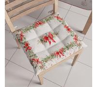 PETTI Artigiani Italiani - Cuscini per Sedia Cucina Natalizi, Cuscini Sedie Natale Set da 6 Pezzi, Cuscini Coprisedie Natalizi in Microfibra con Laccetti, 100% Made in Italy