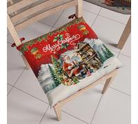 PETTI Artigiani Italiani - Cuscini per Sedia Cucina Natalizi, Cuscini Sedie Natale Set da 6 Pezzi, Cuscini Coprisedie Natalizi in Microfibra con Laccetti, 100% Made in Italy
