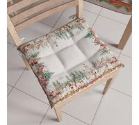 PETTI Artigiani Italiani - Cuscini per Sedia Cucina Natalizi, Cuscini Sedie Natale Set da 6 Pezzi, Cuscini Coprisedie Natalizi in Microfibra con Laccetti, 100% Made in Italy