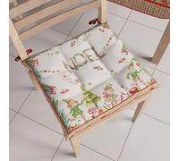 PETTI Artigiani Italiani - Cuscini per Sedia Cucina Natalizi, Cuscini Sedie Natale Set da 6 Pezzi, Cuscini Coprisedie Natalizi in Microfibra con Laccetti, 100% Made in Italy