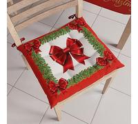 PETTI Artigiani Italiani - Cuscini per Sedia Cucina Natalizi, Cuscini Sedie Natale Set da 6 Pezzi, Cuscini Coprisedie Natalizi in Microfibra con Laccetti, 100% Made in Italy