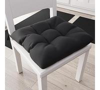PETTI Artigiani Italiani - Cuscini per Sedia Cucina, Set 6 Cuscini per Sedie Cucina, Coprisedie Cucina in Cotone con Laccetti, Nero, 100% Made in Italy