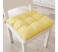 PETTI Artigiani Italiani - Cuscini per Sedia, Set 6 Cuscini per Sedie, Coprisedie in Cotone con Laccetti, Amarillo, 100% Made in Italy