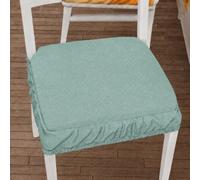 PETTI Artigiani Italiani Cuscini per Sedie con Elastico in Tinta Unita, Coprisedia 40x40 cm, Set da 2 Pezzi, Lavabili, 100% Poliestere, Verde Acqua