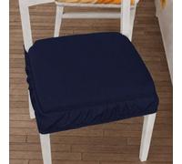 PETTI Artigiani Italiani Cuscini per Sedie con Elastico in Tinta Unita, Coprisedia 40x40 cm, Set da 2 Pezzi, Lavabili, 100% Poliestere, Blu Notte