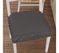 PETTI Artigiani Italiani Cuscini per Sedie con Elastico in Tinta Unita, Coprisedia 40x40 cm, Set da 6 Pezzi, Lavabili, 100% Poliestere, Grigio Scuro