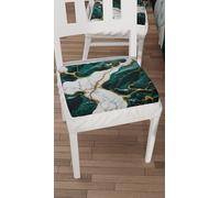PETTI Artigiani Italiani - Cuscini Sedie Cucina Set da 2, Effetto Marmo Ottanio 40x40 cm, Coprisedie Quadrati con Elastico per Sala da Pranzo in Microfibra, 100% Made in italiani