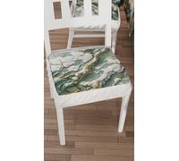 PETTI Artigiani Italiani - Cuscini Sedie Cucina Set da 6, Effetto Marmo Salvia 40x40 cm, Coprisedie Quadrati con Elastico per Sala da Pranzo in Microfibra, 100% Made in italiani