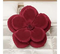 PETTI Artigiani Italiani - Cuscini Fiore in Velluto con Imbottitura, Copricuscini Camera da Letto, Cuscini Arredo a Forma di Fiore, Cuscini Velluto Bordeaux Fiore 1 Pezzo - Diametro 50 cm