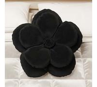 PETTI Artigiani Italiani - Cuscini Fiore in Velluto con Imbottitura, Copricuscini Camera da Letto, Cuscini Arredo a Forma di Fiore, Cuscini Velluto Nero Fiore 1 Pezzo - Diametro 50 cm