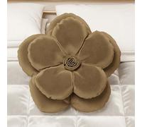 PETTI Artigiani Italiani - Cuscini Fiore in Velluto con Imbottitura, Copricuscini Camera da Letto, Cuscini Arredo a Forma di Fiore, Cuscini Velluto Tortora Fiore 1 Pezzo - Diametro 50 cm