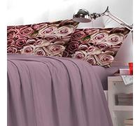 PETTI Artigiani Italiani - Federe, Coppia Federe Cuscini, Federe Cuscini in Stampa Digitale, Federe Copricuscini, Copricuscini, 100% Microfibra Anallergica, Rose Bicolore Pink