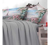 PETTI Artigiani Italiani - Federe, Coppia Federe Cuscini, Federe Cuscini in Stampa Digitale, Federe Copricuscini, Copricuscini, 100% Microfibra Anallergica, Dipinto Parigi