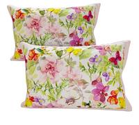 PETTI Artigiani Italiani - Federe Cuscini Letto, Coppia di Federe 50x80 cm, Federa Copricuscino, Federe in Microfibra Anallergica, Made in Italy, Federe Farfalle