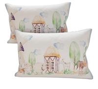 PETTI Artigiani Italiani - Federe Cuscini Letto, Coppia di Federe 50x80 cm, Federa Copricuscino, Federe in Microfibra Anallergica, Made in Italy, Federe Fattoria Verde