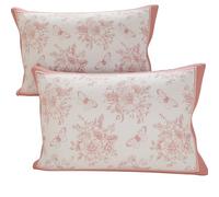 PETTI Artigiani Italiani - Federe Cuscini Letto, Coppia di Federe 50x80 cm, Federa Copricuscino, Federe in Microfibra Anallergica, Made in Italy, Federe Botanic 03 Cipria