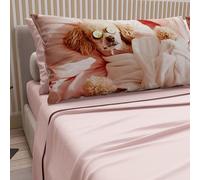 PETTI Artigiani Italiani - Lenzuola Animali con Cani in Cotone con Federe in Stampa Digitale, Lenzuola Matrimoniali, Completo Letto Matrimoniale Cipria, 100% Made in Italy