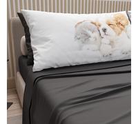 PETTI Artigiani Italiani - Lenzuola Animali con Gatti e Cani in Cotone con Federe in Stampa Digitale, Lenzuola Matrimoniali, Completo Letto Matrimoniale Grigio Scuro, 100% Made in Italy