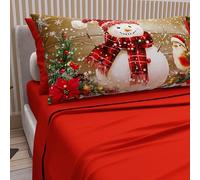 PETTI Artigiani Italiani - Lenzuola in Cotone con Federe in Stampa Digitale di Natale, Lenzuola Natalizie Due Piazze, Completo Letto Matrimoniale Natalizio, Xmas 10 Rosso, 100% Made in Italy