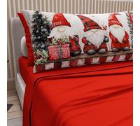 PETTI Artigiani Italiani - Lenzuola in Cotone con Federe in Stampa Digitale di Natale, Lenzuola Natalizie Una Piazza e Mezza, Completo Letto Natalizio, Xmas 5 Rosso, 100% Made in Italy