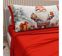 PETTI Artigiani Italiani - Lenzuola in Cotone con Federe in Stampa Digitale di Natale, Lenzuola Natalizie Due Piazze, Completo Letto Matrimoniale Natalizio, Xmas 19 Rosso, 100% Made in Italy